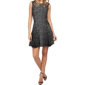 Sam Edelman Selby Jacquard Black and White Dress Fit and Flare Small
